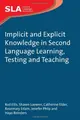 Cover image for Implicit and explicit knowledge in second language learning, testing and teaching