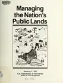 Cover image for Managing the Nation's public lands