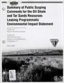 Cover image for Summary of public scoping comments for the oil shale and tar sands resources leasing programmatic environmental impact statement
