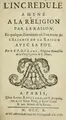 Cover image for L'incrédule amené à la religion par la raison