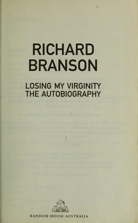 Losing my virginity: the autobiography cover