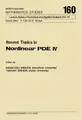Cover image for Recent topics in nonlinear PDE IV