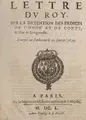 Cover image for Lettre dv roy, svr la detention des princes de Condé et de Conty, & duc de Longueville