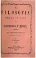 Cover image for La filosofia dello spirito di Giorgio G.F. Hegel