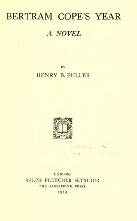 Bertram Cope's Year: A Novel cover