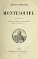 Cover image for Oeuvres comple  tes de Montesquieu