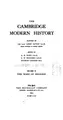 Cover image for The Cambridge Modern History