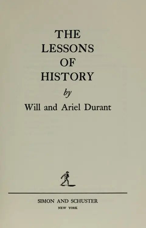 The Lessons of History/SIMON & SCHUSTER/Will Durant The Lessons of History