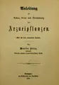 Cover image for Anleitung zu Anbau, Ernte und Verwendung der Arzneipflanzen.