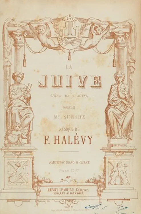 L'ebrea = La juive: opéra en 5 actes ; paroles de Mr. Scribe ; partition piano & chant cover