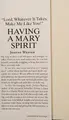 Cover image for Having a Mary Spirit (A Book Club Edition)