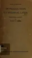 Cover image for Introduction to medieval Latin.
