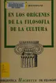 Cover image for En los origenes de la filosofia de la cultura