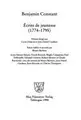 Cover image for Ecrits de jeunesse, 1774-1795