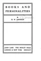 Cover image for Books and Personalities