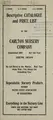 Cover image for Descriptive catalogue and price list of the Carlton Nursery Company