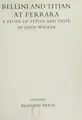 Cover image for Bellini and Titian at Ferrara