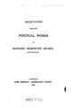Cover image for Selections from the poetical works of Richard Monckton Milnes, lord Houghton.