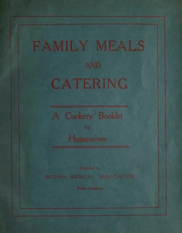 Family meals and catering: a cookery booklet for housewives. cover