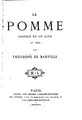 Cover image for La pomme: comédie en un acte, en vers