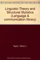 Cover image for Linguistic theory and structural stylistics
