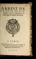 Cover image for Arrest de la Covr de Parlement pour le reglement des arrerages & rantes de la ville