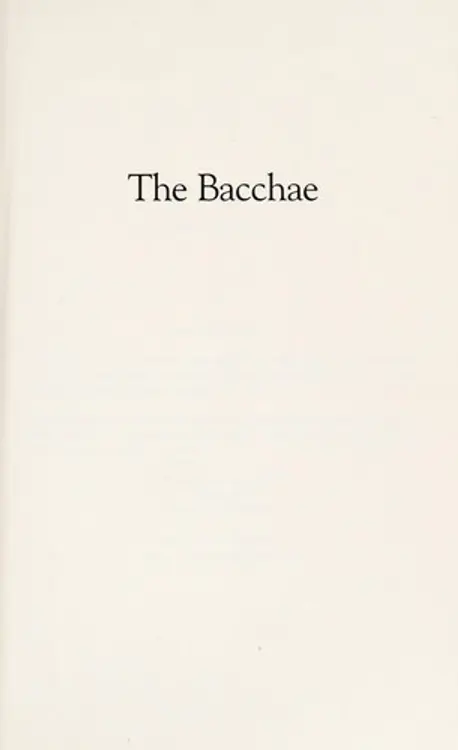 The Bacchae cover