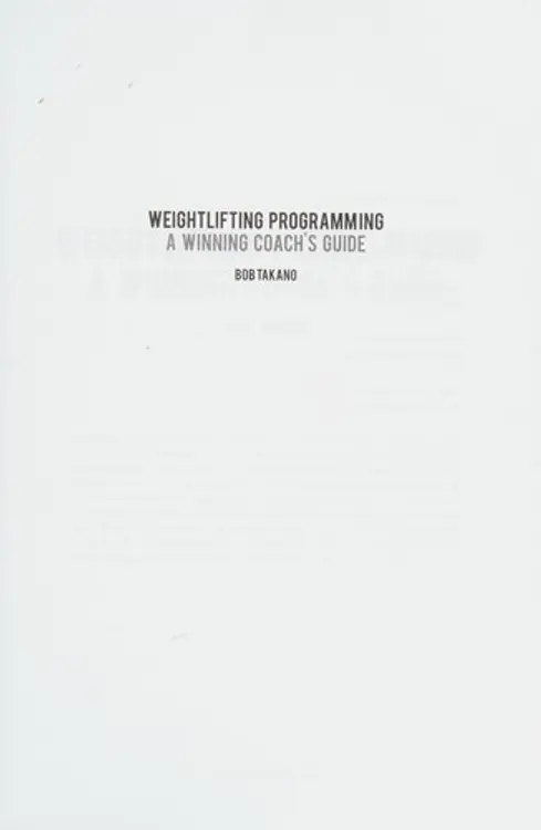 Weightlifting programming: a winning coach's guide cover