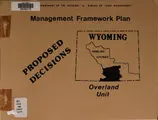 Cover image for Management framework plan