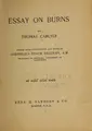 Cover image for Essay on Burns
