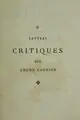 Cover image for Lettres critiques sur la vie