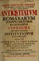 Cover image for Ioann. Gottlieb Heinecci ... Antiquitatum Romanarum jurisprudentiam illustrantium syntagma secundum ordinem Institutionum Iustiniaini digestum
