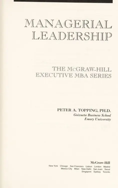 Managerial leadership cover
