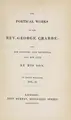 Cover image for The poetical works of the George Crabbe
