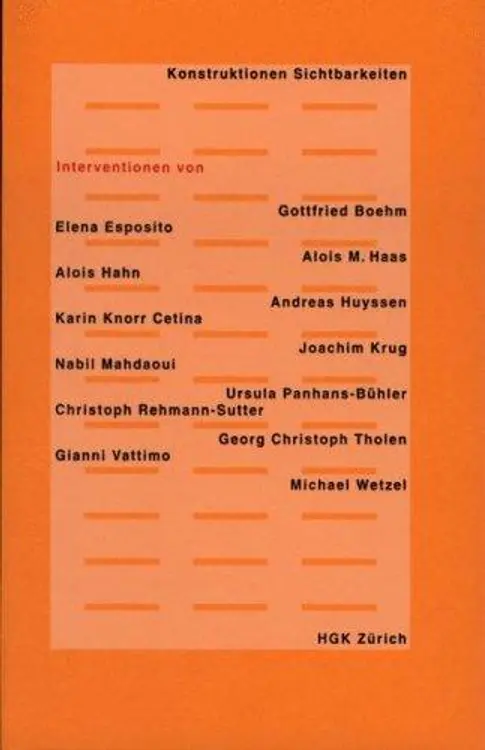Konstruktionen Sichtbarkeiten: Interventionen von Gottfried Boehm, Eleana Esposito, Alois M. Haas, Alois Hahn, Andreas Huyssen, Karin Knorr Cetina, Joachim ... Wetzel (Edition Voldemeer / Interventionen) cover
