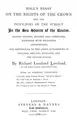 Cover image for Hall's essay on the rights of the Crown