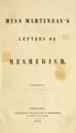 Cover image for Miss Martineau's letters on mesmerism
