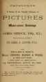 Cover image for Catalogue of the choice collection of modern pictures and water-colour drawings formed by Frecerick Craven, ... water-colour drawings and pictures of T.S. Kennedy, ... excellent pictures, the property of T. Woolner, ...