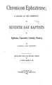 Cover image for Chronicon Ephratense: A History of the Community of Seventh Day Baptists at Ephrata, Lancaster ...
