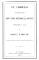 Cover image for An address delivered before the New York Historical Society, February 23, 1852