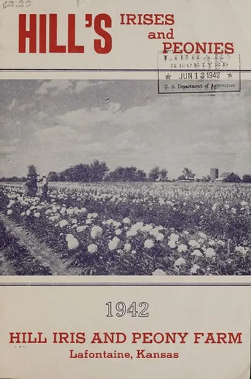 Hill's irises and peonies, 1942 cover