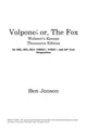 Cover image for Volpone, or, The fox