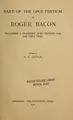 Cover image for Part of the Opus tertium of Roger Bacon, including a fragment now printed for the first time