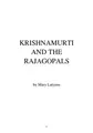 Cover image for Krishnamurti and the Rajagopals