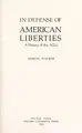 Cover image for In Defense of American Liberties