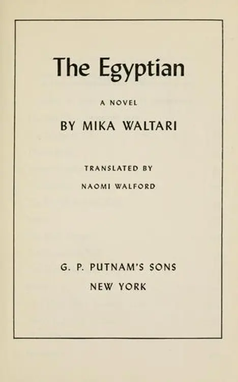 The Egyptian: a novel cover