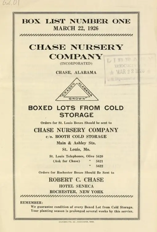 Box list number one: March 22, 1926 cover