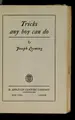 Cover image for Tricks any boy can do