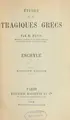 Cover image for Études sur les tragiques grecs