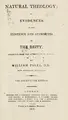 Cover image for Natural theology, or, Evidences of the existence and attributes of the Deity
